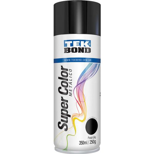 Tinta Spray Metalico Preto 350ml/250g Tekbond Unidade
