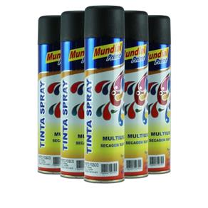 Tinta Spray Mundial Prime Preto Fosco 400Ml
