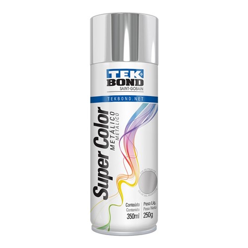 Tinta Spray Tek Bond Metálica Super Color Cores Un 350Ml (Cromado)