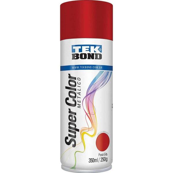 Tinta Spray Tek Bond Metálico Vermelho 250g