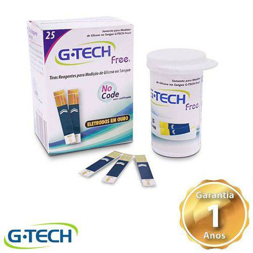 Tiras Reagentes G-tech Free Frasco com 25 Tiras