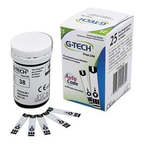 Tiras Reagentes G-Tech Free LITE P/ Teste de Glicemia - 25 Unidades
