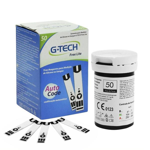 Tiras Reagentes para Medição de Glicose FREE LITE 50 Unidades - G-tech