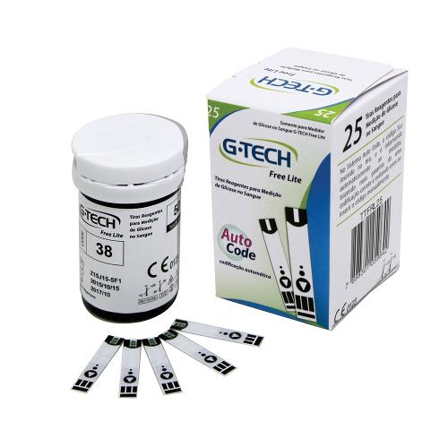 Tiras Reagentes para Medição de Glicose G-Tech Free Lite 25 Unidades