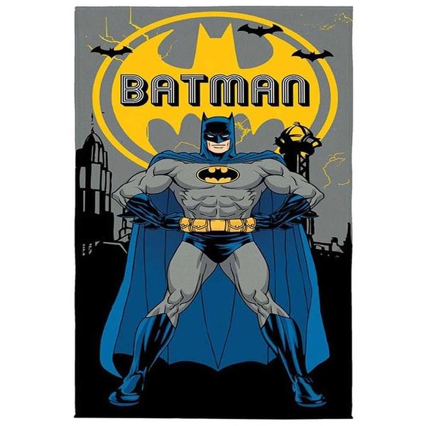 Toalha Banho Veludo 70 X 1,40 Infantil Batman Lepper