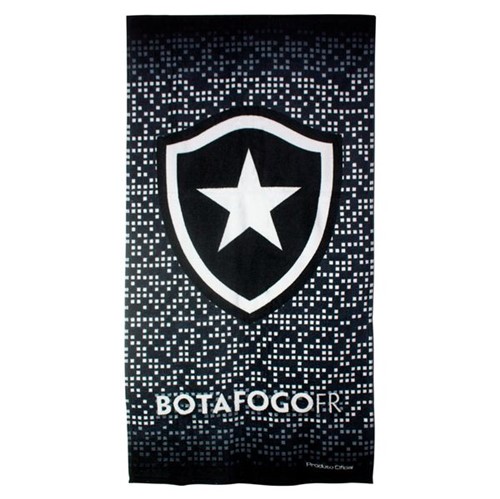 Toalha de Banho de Times de Futebol Aveludada Estampada 70x140cm 360g/m² Buettner Licenciada Brasão Botafogo
