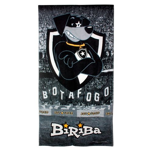 Toalha de Banho de Times de Futebol Aveludada Estampada 70x140cm 360g/m² Buettner Licenciada Mascote Botafogo