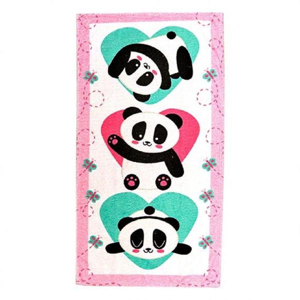 Toalha de Banho Infantil Felpuda 0,60 X 1,10m Panda - Lepper