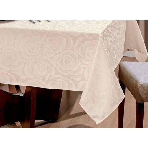 Toalha de Mesa Jacquard - Lilly - Bege - 10 Lugares - Hedrons