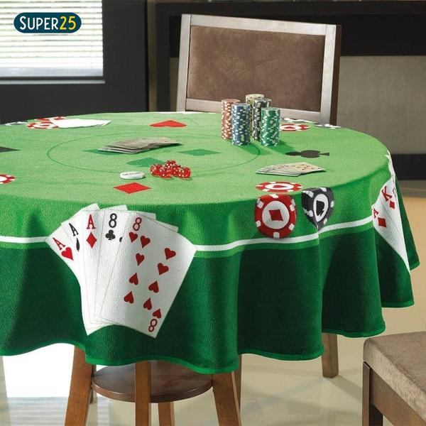 Toalha de Mesa P/ Jogos Cartas Poker Truco Baralho Redonda - Dohler