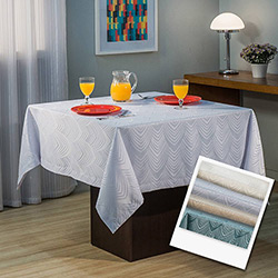 Toalha de Mesa Quadrada 1,60x1,60cm Impermeável Jacquard Madine - Casa & Conforto