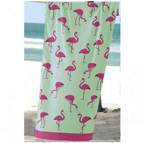 Toalha de Praia Aveludada Flamingos Dohler