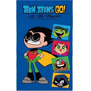 Toalha Infantil Menino Lepper Aveludada Teen Titans Go - Azul Claro