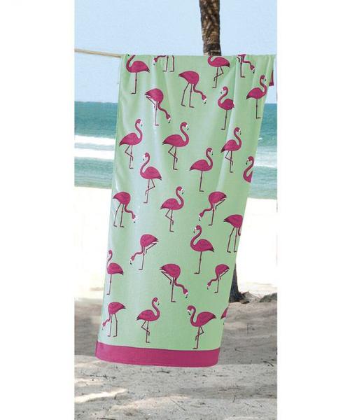 Toalha Praia e Banho Velour Multi Flamingos - Döhler