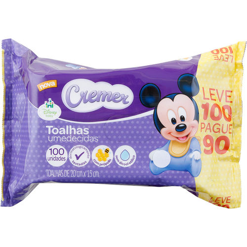 Toalhas Umedecidas Cremer Disney - 100 Unidades