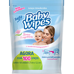 Toalhas Umedecidas Refil - 100 Unidades - Baby Wipes