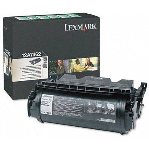 Toner Lexmark 12A7462 Original T630 T632 T634 X630 Preto