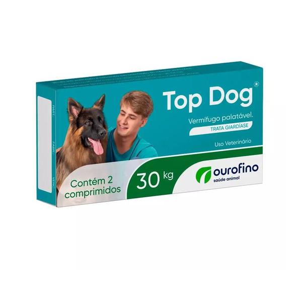 Top Dog - Vermífugo para Cães de Até 30kg - Ourofino - 2 Comprimidos - 2 Comprimidos