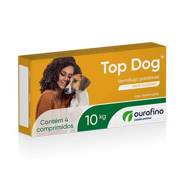Top Dog - Vermífugo para Cães de Até 10kg - Ourofino - 4 Comprimidos - 4 Comprimidos