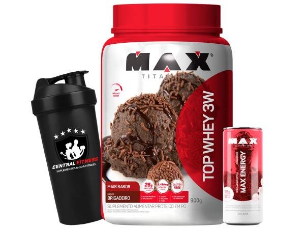 Top Whey Protein 3w 900g + Max Energy + Coq - Max Titanium