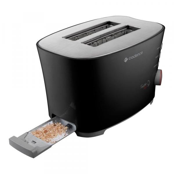 Torradeira Elétrica Cadence Preta Toaster Plus TOR105 7 Níveis de Tostagem