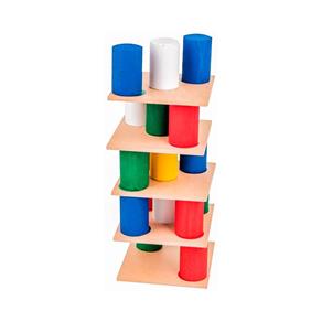 Torre Inteligente - Madeira - 63 Peças - Colorido Carlu Brinquedos - Colorido