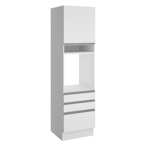 Torre Quente de Forno Glamy 1 Porta 3 Gavetas Branco Madesa