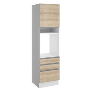 Torre Quente Madesa Glamy 60 Cm 1 Porta 3 Gavetas - Branco/Saara - Branco