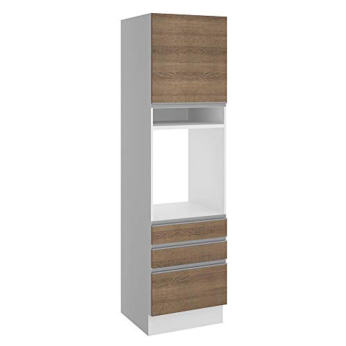 Torre Quente para Fornos Madesa Glamy 1 Porta e 3 Gavetas - Branco/rustic