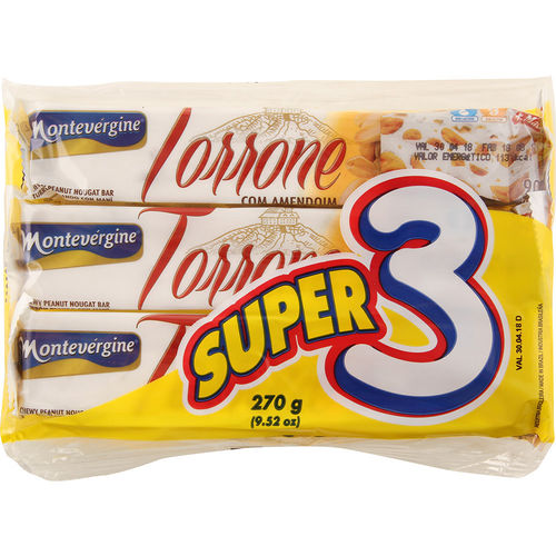 Torrone com Amendoim Super 3 Montevérgine - 270g
