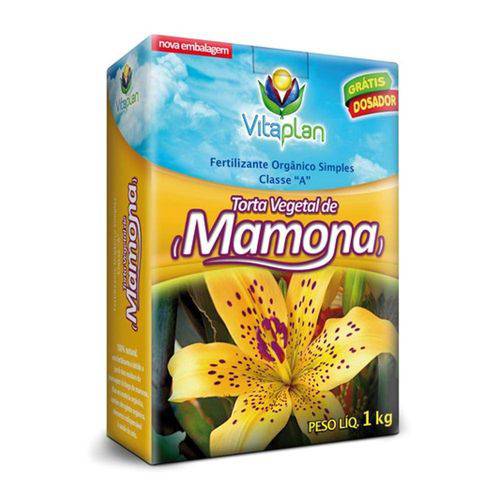 Torta de Mamona 1kg Fertilizante Orgânico Simples Classe a Vitaplan