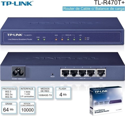 Tp-Link Tl-R470T + 2Portas Wan + 3 Lan 266Mhz Intel