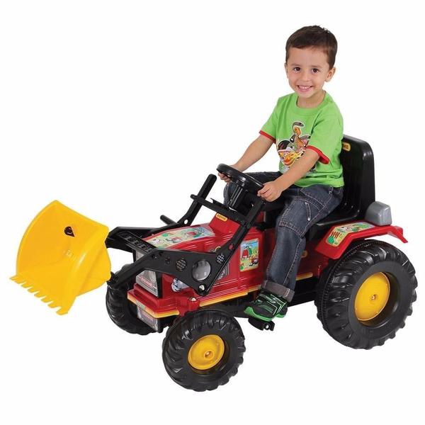 Trator Infantil Farmer Vermelho C/ Pá de Pedal Biemme