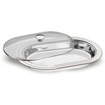 Travessa Funda Aço Inox Com Tampa De Vidro 450 X 310mm - Ciclo