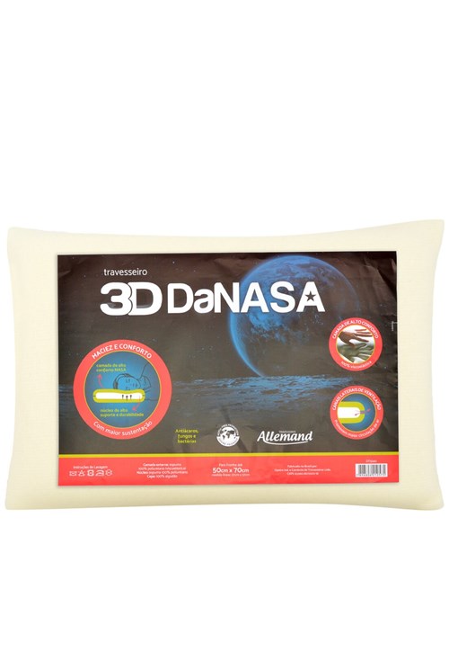 Travesseiro Allemand 3D Danasa Bege