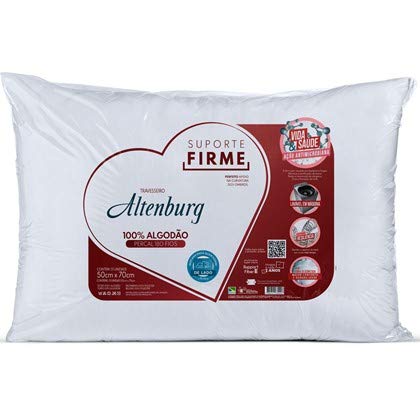 Travesseiro Altenburg Suporte Firme Percal 180 Fios 50x70 - Branco
