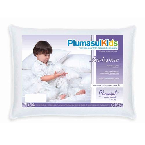Travesseiro Baby Fibra Siliconizada LEVÍSSIMO Branco 30X40CM - Plumasul