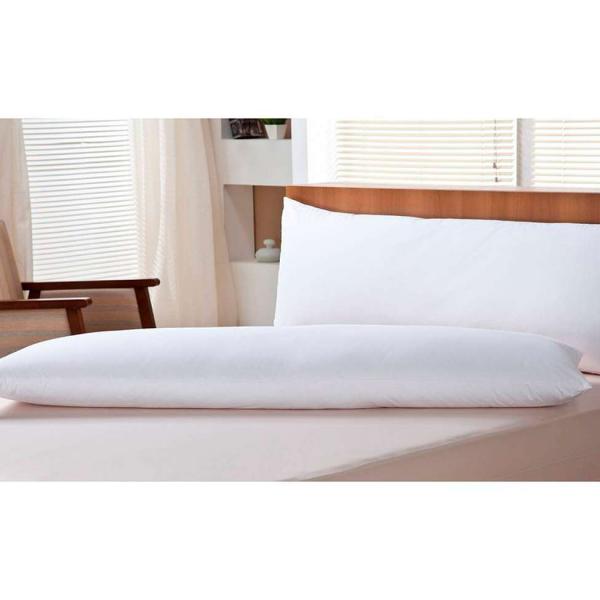 Travesseiro Body Pillow Pena de Ganso Branco 50x150 - Plumasul