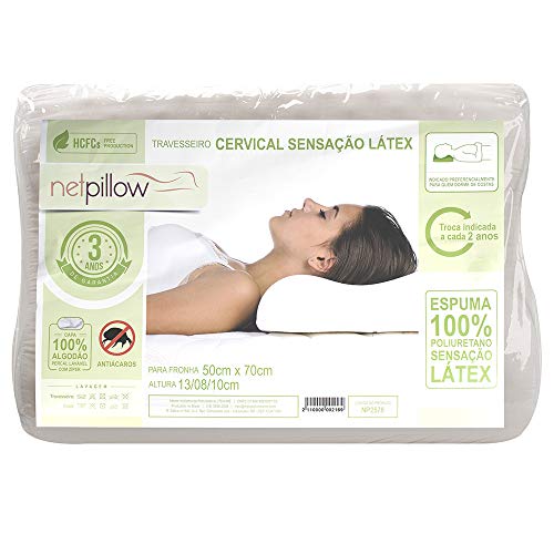 Travesseiro Cervical Espuma Sensação Látex Netpillow NP2578 Kit1