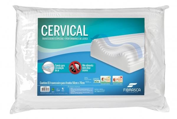 Travesseiro Cervical Performance de Látex - Fibrasca