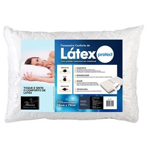 Travesseiro Conforto de Látex Protec para Fronha 50x70 Cm com Capa Matelassada com Zíper Fibrasca - Branco