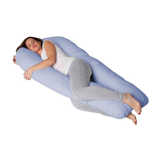 Travesseiro Corpo Gigante U Fronha Cor Azul Fassini Têxtil