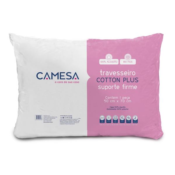 Travesseiro Cotton Plus Suporte Firme 50cm X 70cm Camesa
