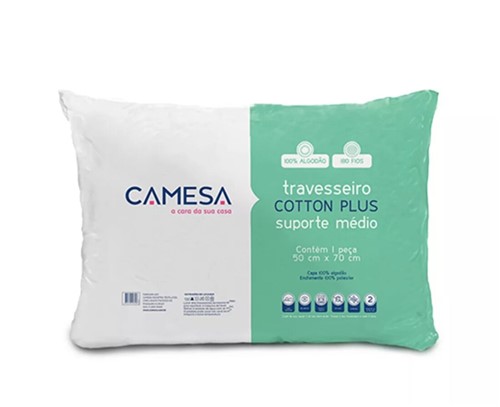 Travesseiro Cotton Plus Suporte Médio