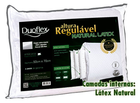 Travesseiro de Altura Regulável Latex Luxo - Duoflex - 50 X70 Cm