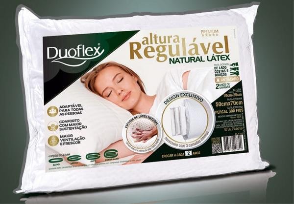 Travesseiro de Altura Regulável Latex Luxo - Duoflex - 50 X70 Cm