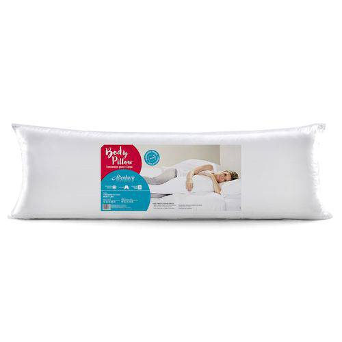 Travesseiro de Corpo Altenburg Body Pillow Microfibra com Fronha Branco - 40cm X 1,30m