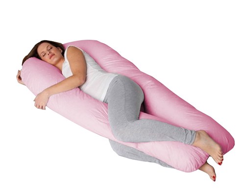 Travesseiro de Corpo Gigante Formato U com Fronha Rosa