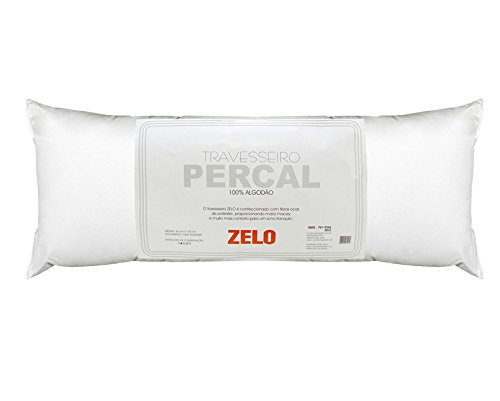 Travesseiro de Corpo Zelo 0.50x1.35m - Percal 180 Fios Branco