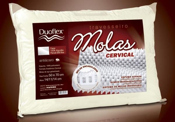 Travesseiro de Molas Cervical com Gomos Massageadores - Duoflex